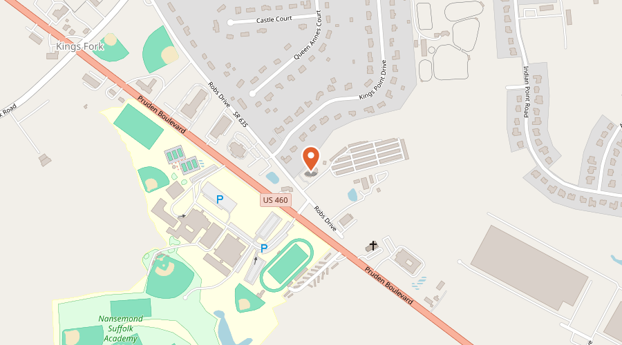 Map showing the location of CGN Homebuyers, LLC on 3508 Robs Drive, Suffolk, VA 23434