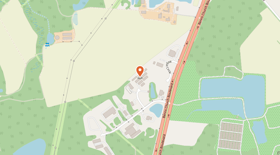 Map showing the location of Charles Williams Self-Storage on 17228 Commerce Lane, Smithfield, VA 23430