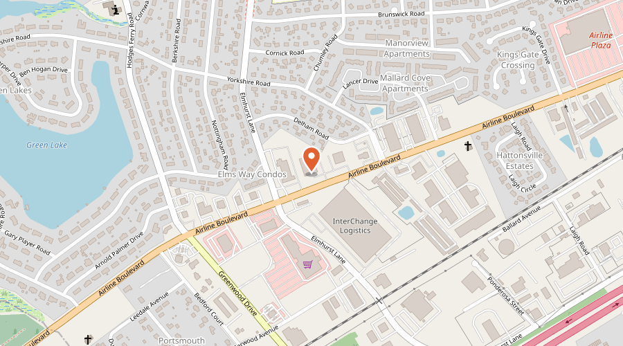 Map showing the location of R.E. Michel Company on 3432 Airline Boulevard, Portsmouth, VA 23701